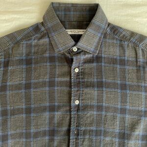 Brooklyn Tailors - Men's Gray & Blue Plaid Button-Up Shirt
